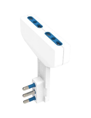 Adattatore ultrapiatto 2 prese 10/16A spina 16A